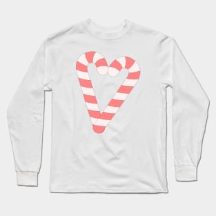 Candy Cane Heart Long Sleeve T-Shirt